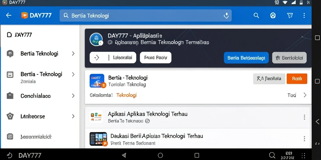 Tampilan antarmuka aplikasi DAY777 yang modern dan informatif.