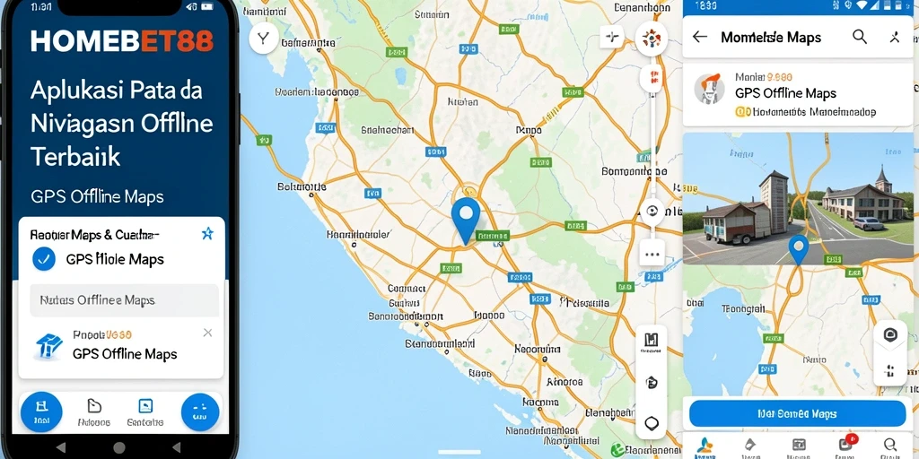 Antarmuka aplikasi HOMEBET88 dengan fitur GPS Offline Maps yang intuitif.