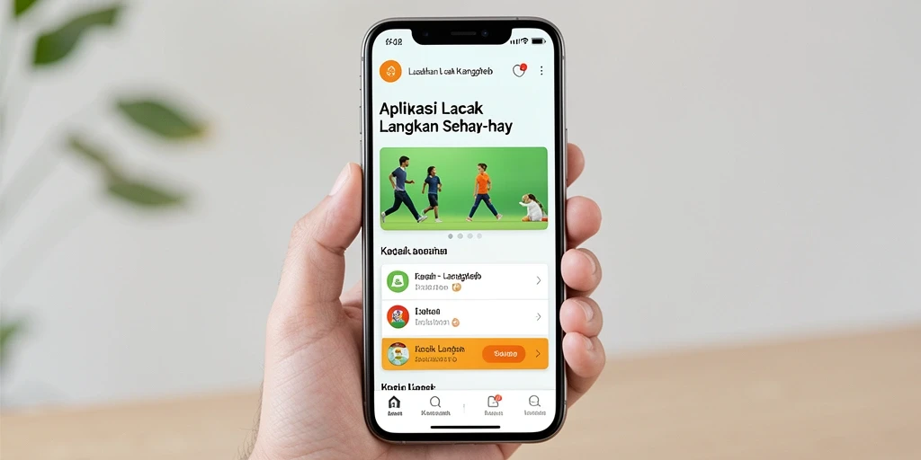 Tampilan antarmuka pengguna MPO08 untuk Lacak Langkah yang informatif.