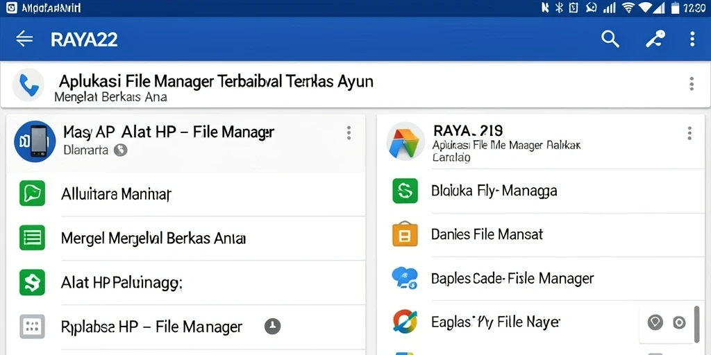 Antarmuka RAYA22 yang user-friendly untuk manajemen berkas.