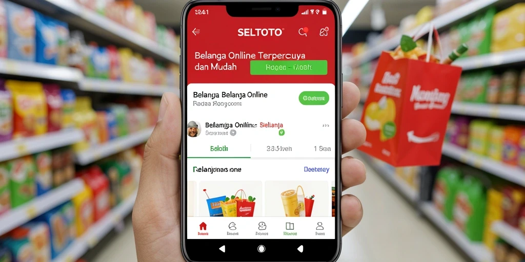 Tampilan antarmuka utama aplikasi SELTOTO untuk belanja online.