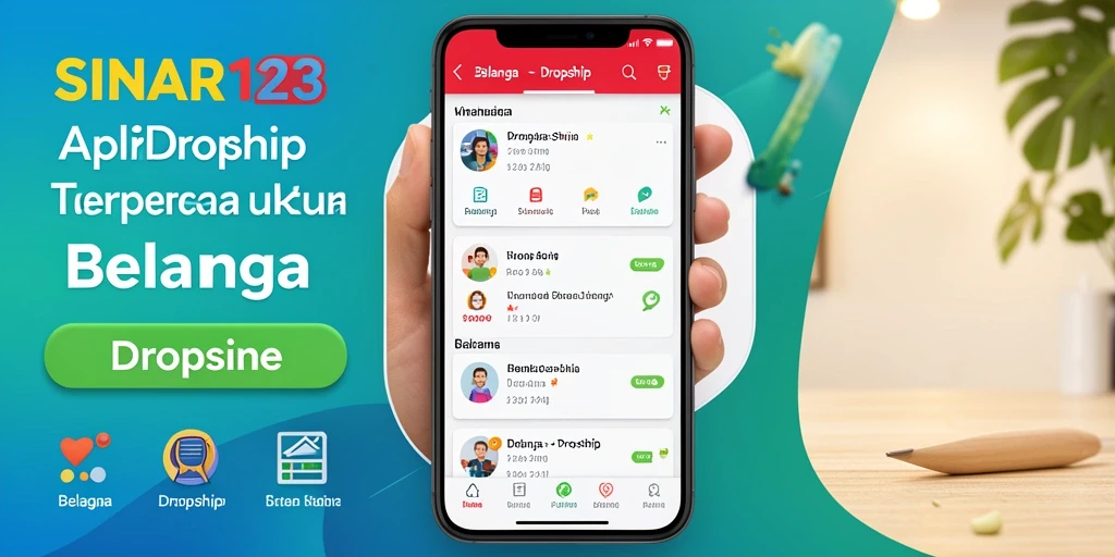 Tampilan aplikasi SINAR123 dengan fitur Dropship yang user-friendly.