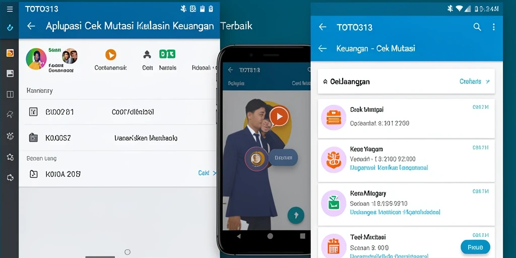 Antarmuka intuitif aplikasi TOTO313 untuk cek mutasi keuangan.